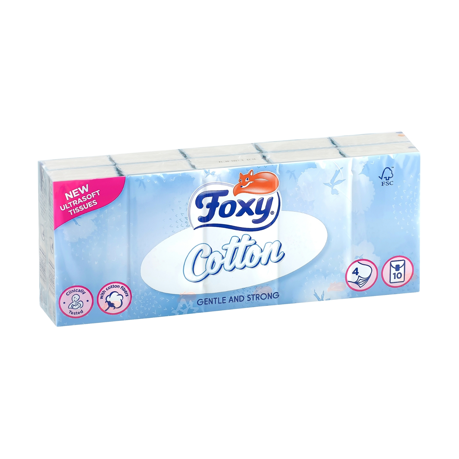Picture of FOXY COTTON POCKET TISSUES 4ply 10fill(eu/plt)FSC®