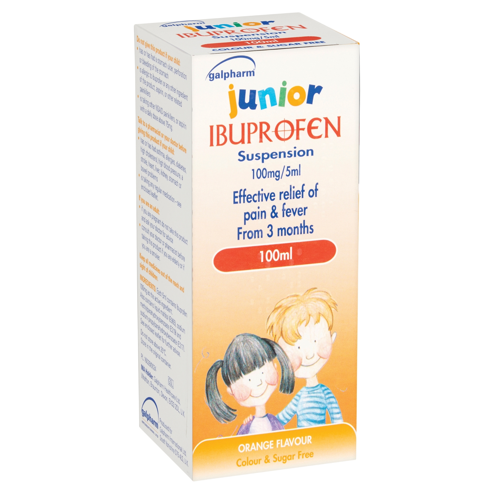 Picture of GALPHARM IBUPROFEN JUNIOR SUSPENSION - 3+MONTHS^