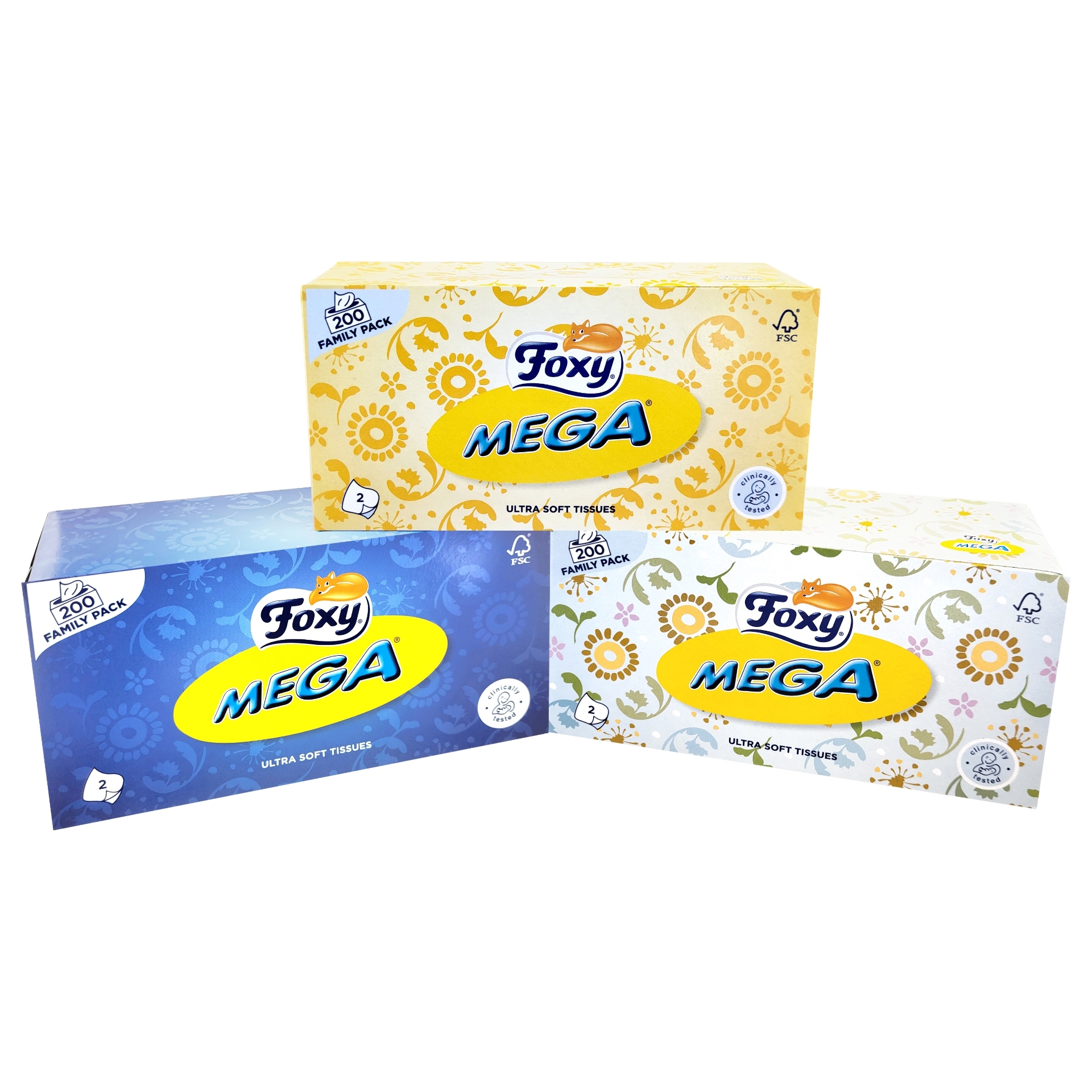 Picture of FOXY MEGA REGULAR FACIAL TISSUE 2ply (eu/plt) FSC®