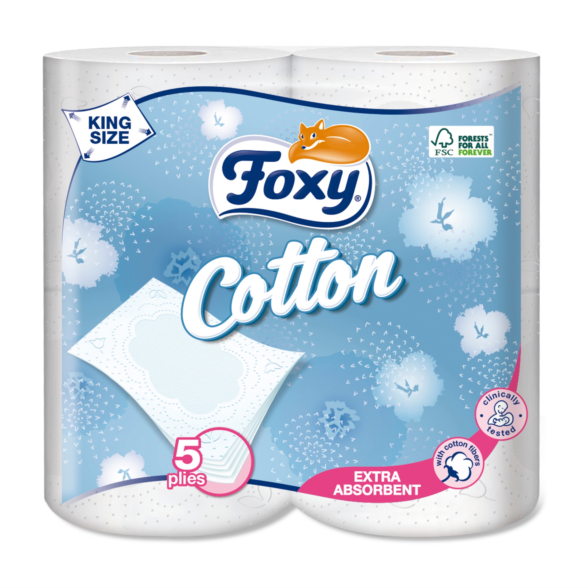 Picture of FOXY COTTON TOILET ROLL 5ply (eu/plt) 120Sht FSC®
