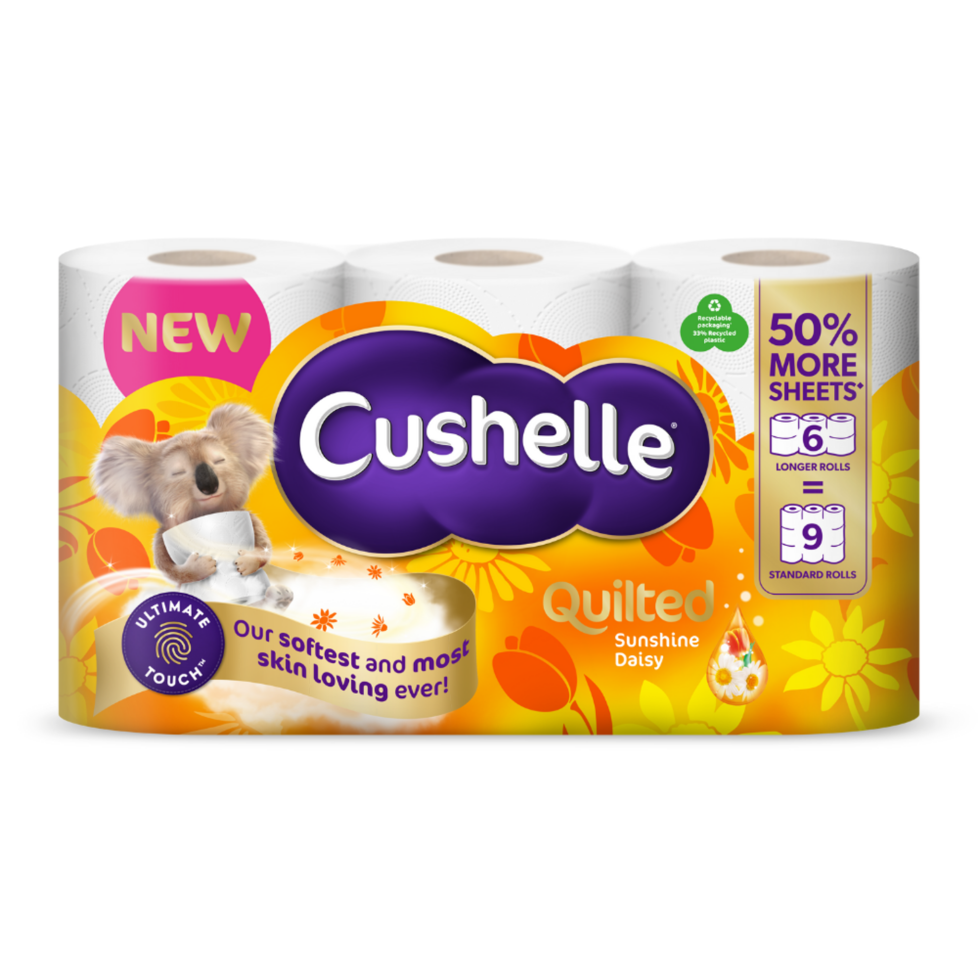 Picture of CUSHELLE QUILT TOILET ROLL SUNSH(6r=9r) 236Sh FSC®